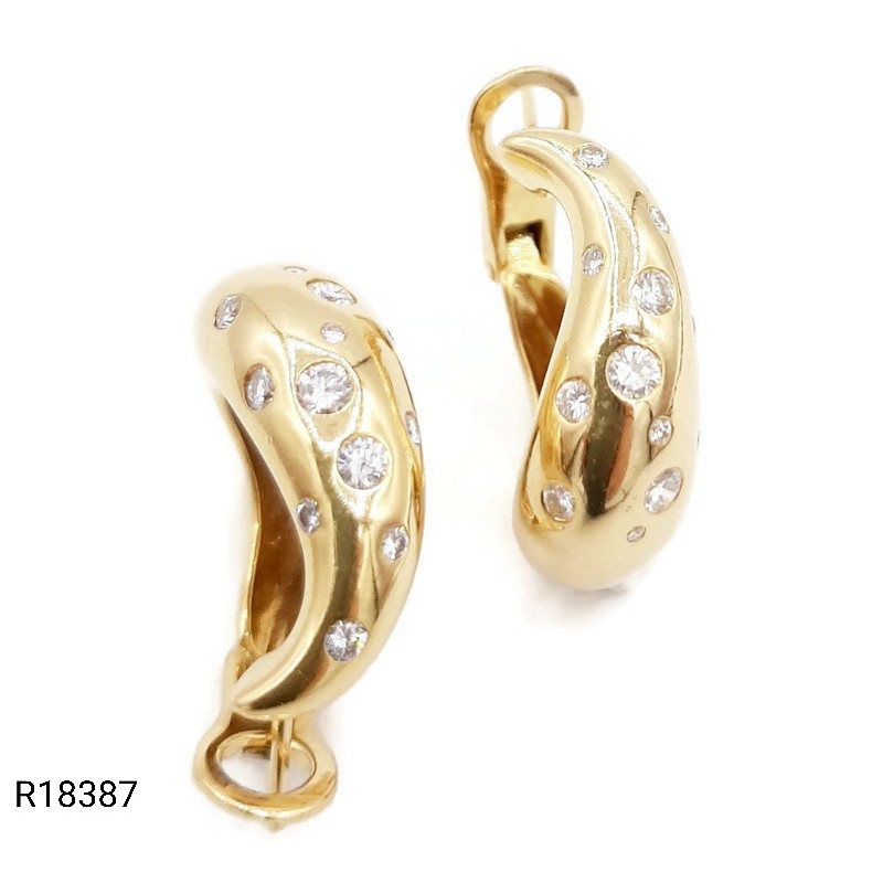 Boucles d'Oreilles FRED Or Jaune 18K & Diamants