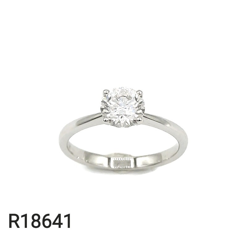 Bague Solitaire 1,03 Ct Or Blanc