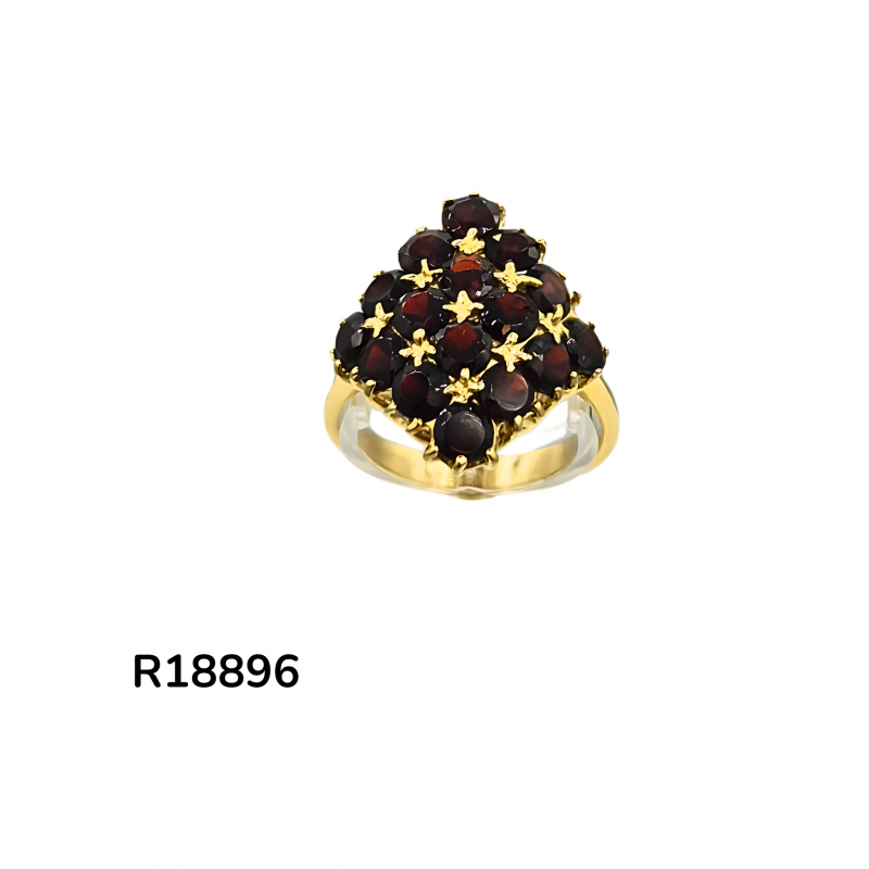 Bague Grenat Or Jaune 18K