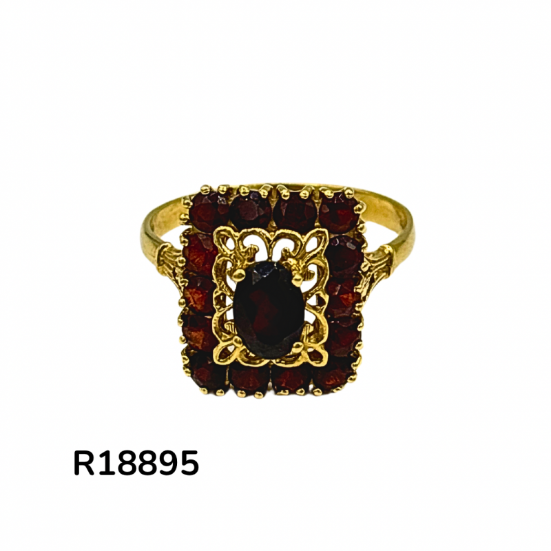 Bague grenats et or jaune 18K