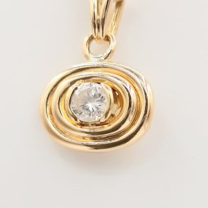 Collier Or Jaune 18K x Pendentif Or Jaune Brillant VVS 2.F