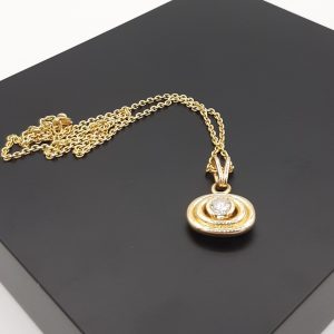 Collier Or Jaune 18K x Pendentif Or Jaune Brillant VVS 2.F