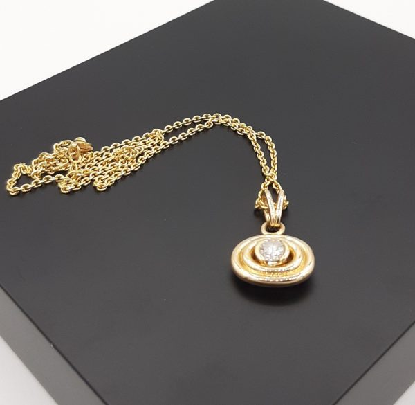 Collier Or Jaune 18K x Pendentif Or Jaune Brillant VVS 2.F