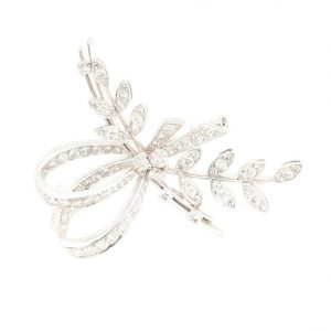 Broche Or Blanc 18K x Diamants