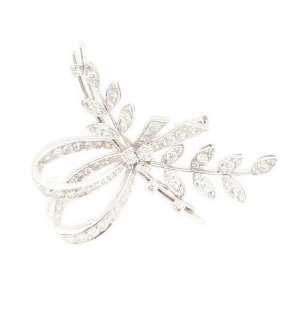 Broche Or Blanc 18K x Diamants