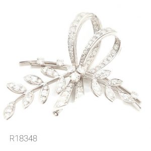 Broche Or Blanc 18K x Diamants