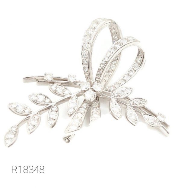 Broche Or Blanc 18K x Diamants