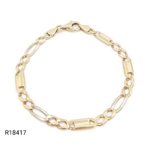 Bracelet Maille Figaro Or Jaune 18K