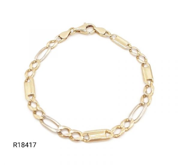 Bracelet Maille Figaro Or Jaune 18K