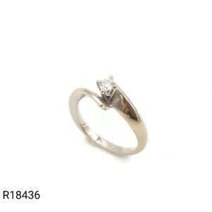 Solitaire Or Blanc Diamant 0.10ct