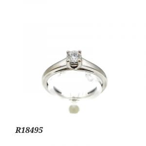 Bague Solitaire Or Blanc 18 k