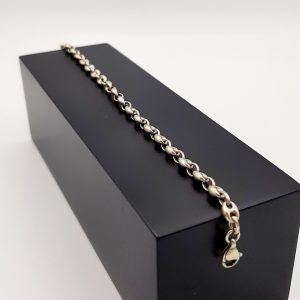 Bracelet Maille Grain De Café Or Blanc 18K