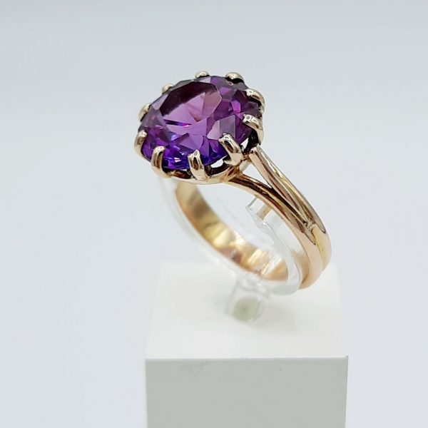 Bague Vintage Amethyste Or Jaune