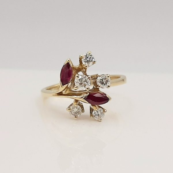 Bague Diamants Et Rubis 18K