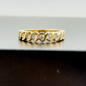 Bague Demi Alliance Diamants 18K