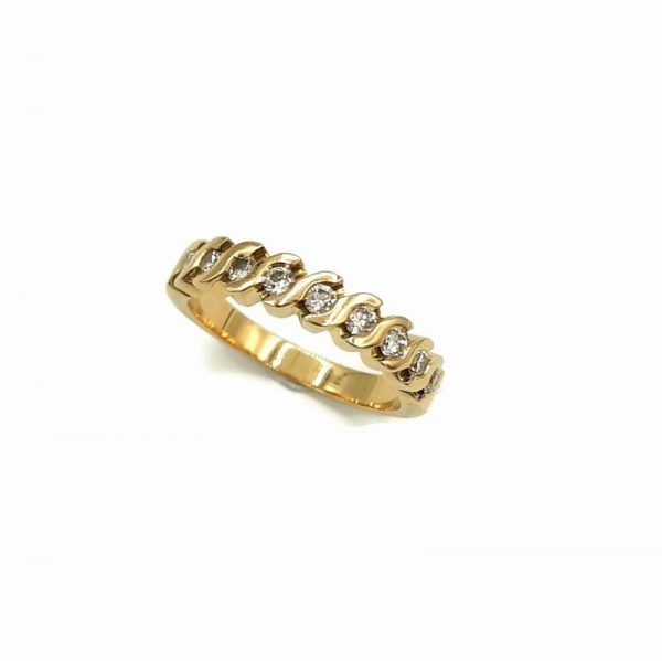 Bague Demi Alliance Diamants 18K