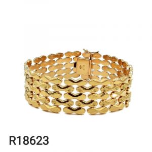 Bracelet Manchette Or Jaune 18 K