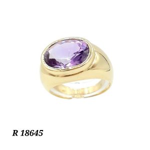 Bague Cabochon Améthyste 18 K