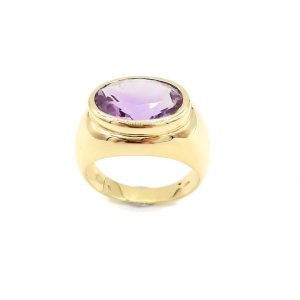 Bague Cabochon Améthyste 18 K