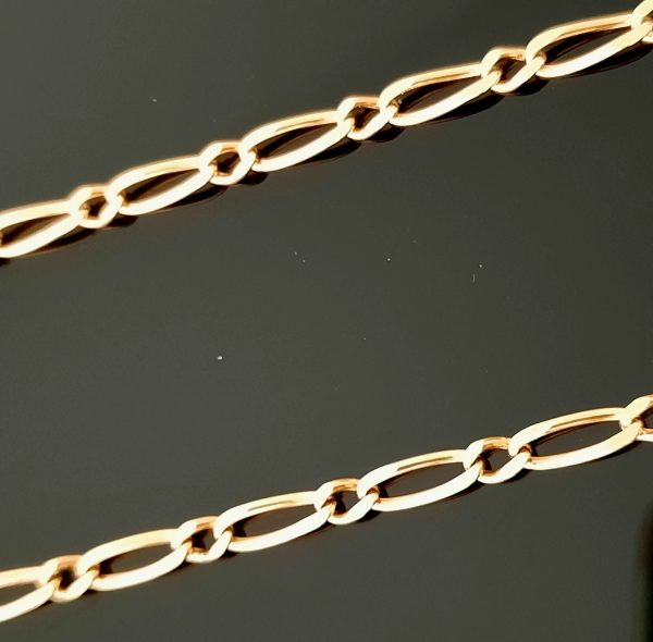 Chaîne Maille Alternée Or Jaune 18 K