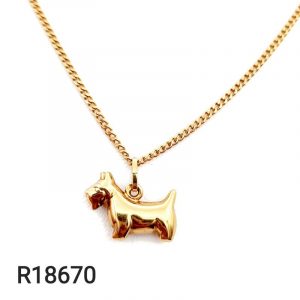 Collier Pendentif Chien 18 K