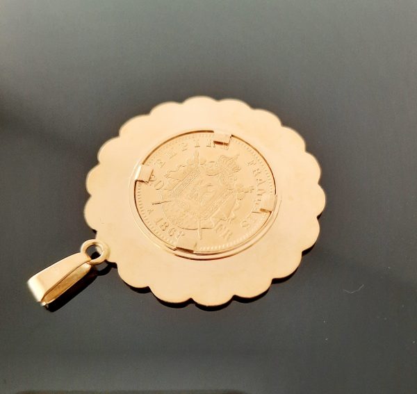 Pendentif Porte Pièce Napoléon III Tête Laurée