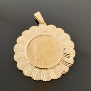 Pendentif Porte Pièce Napoléon III Tête Laurée