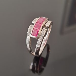 Bague Rubis Et Diamants 18 K