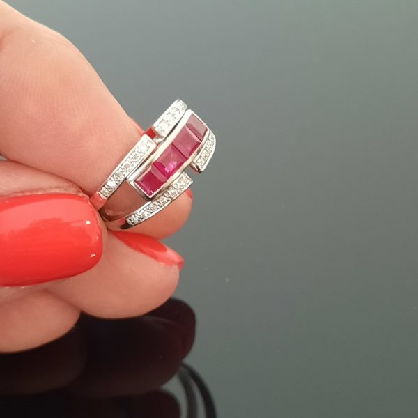 Bague Rubis Et Diamants 18 K