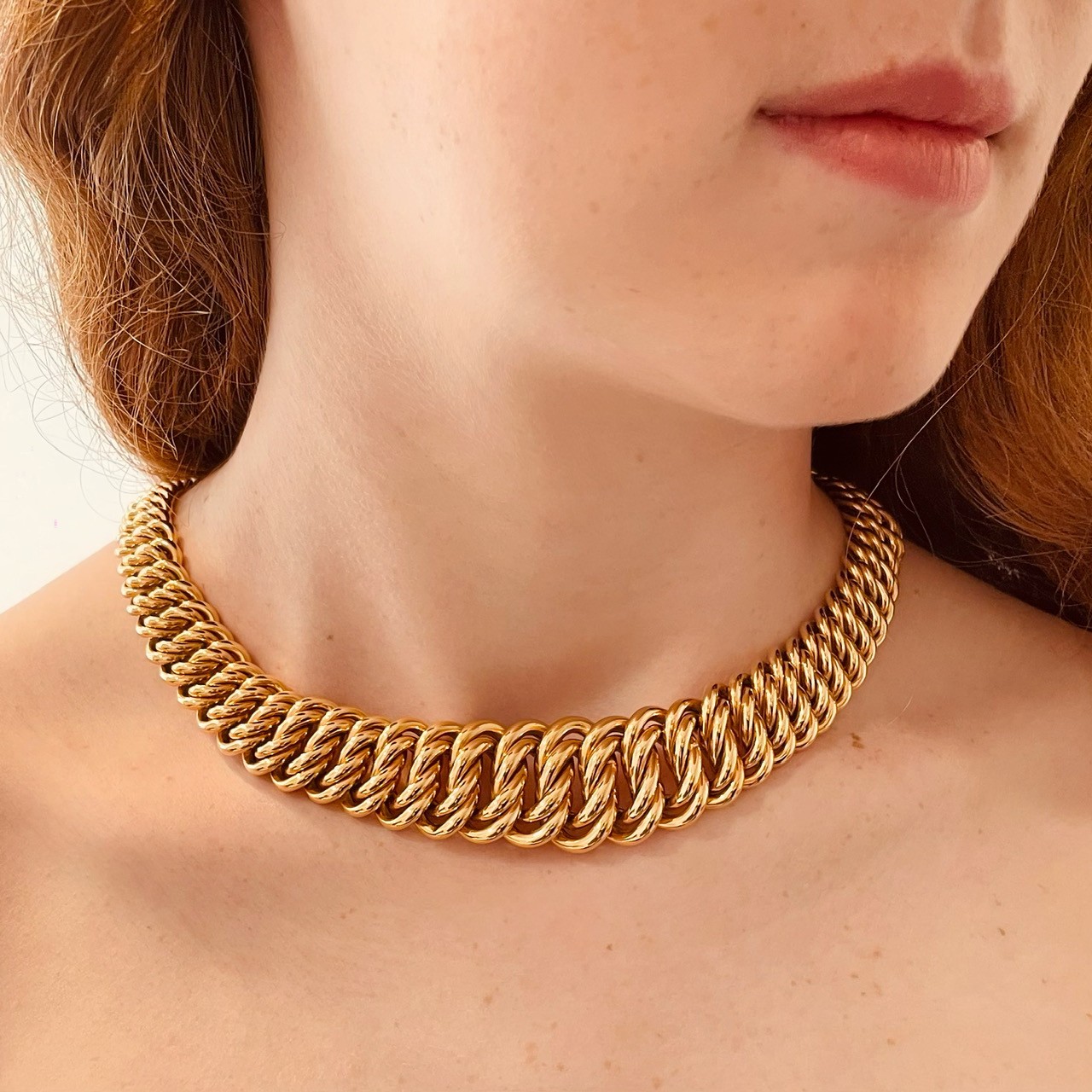 Collier Maille Américaine Or Jaune 18 K