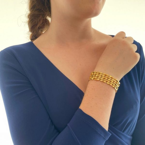 bracelet manchette or jaune 18K