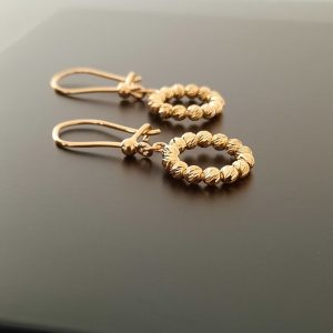 boucles d'oreilles boule or jaune 22K