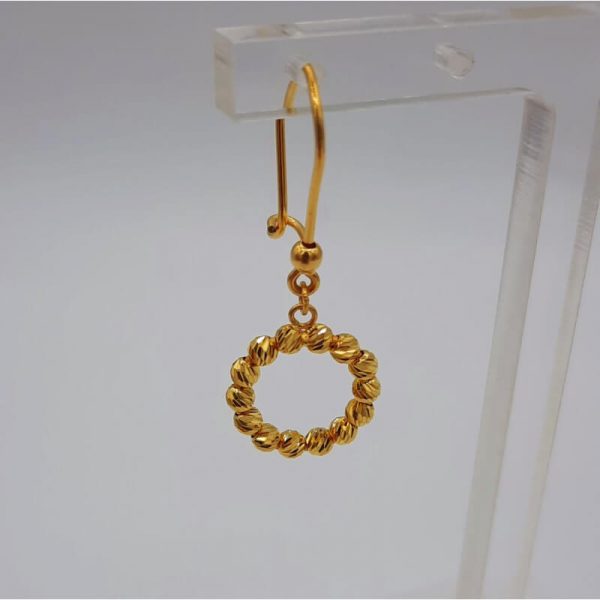 boucles d'oreilles boule or jaune 22K