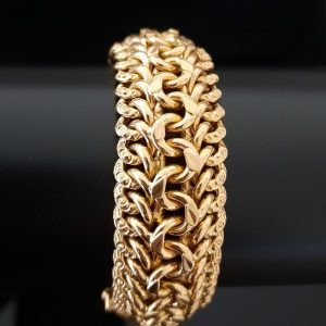 bracelet vintage maille gourmette or jaune