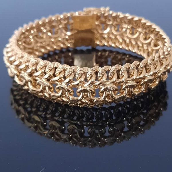 bracelet vintage maille gourmette or jaune