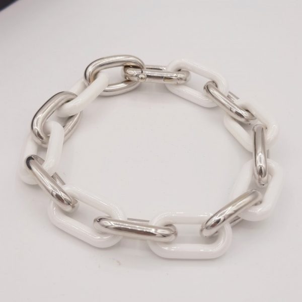 bracelet céramique et or blanc 18K