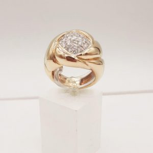 Bague or jaune et diamants 18K - bijou d'occasion