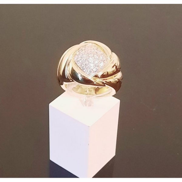 bague or jaune et diamants 18K - bijou d'occasion