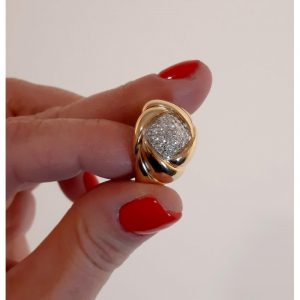 bague or jaune et diamants 18K - bijou d'occasion