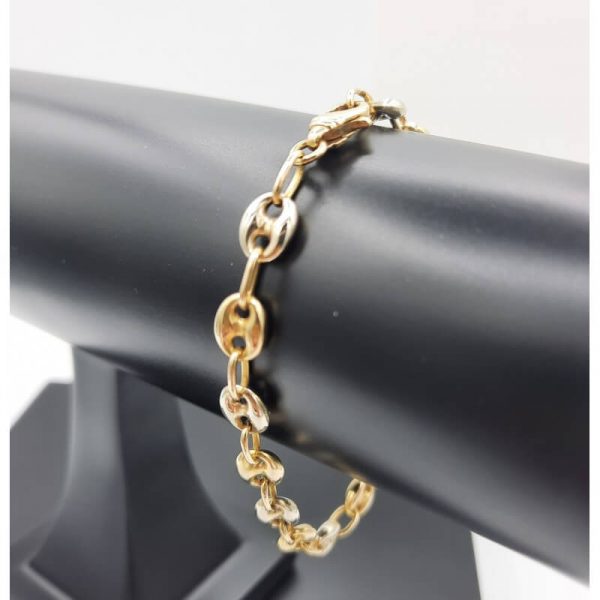 bracelet maille grain de café or jaune