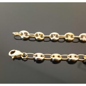 bracelet maille grain de café or jaune