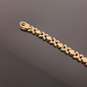 bracelet maille alternée or jaune 18K