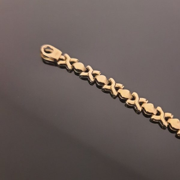 bracelet maille alternée or jaune 18K