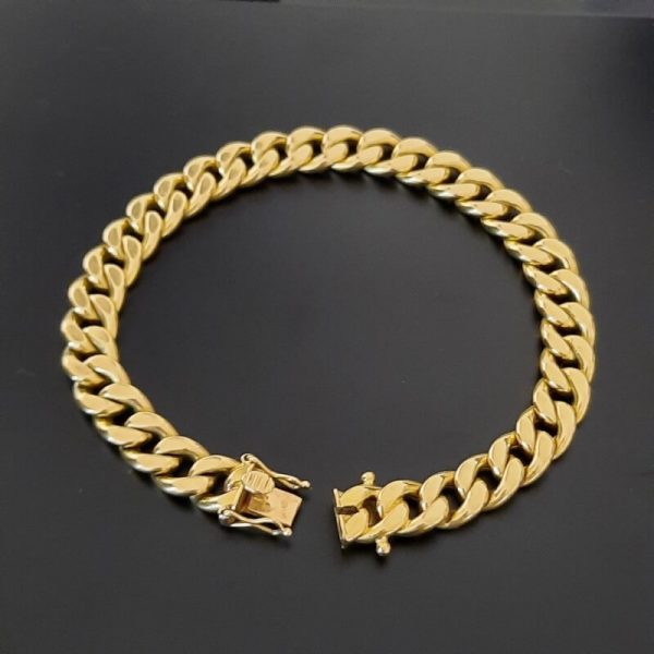 18823 bracelet maille gourmette or jaune 18K