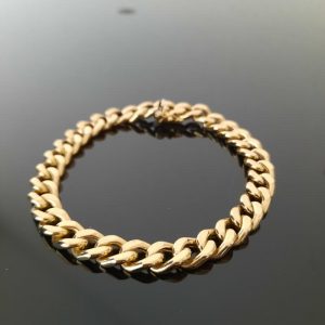 bracelet maille gourmette or jaune 18K