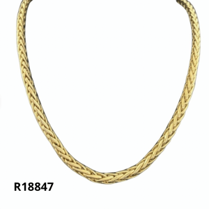 collier maille palmier or jaune