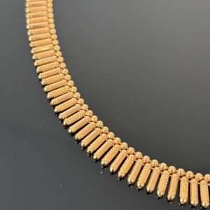 Collier Or Vintage Maille Baton