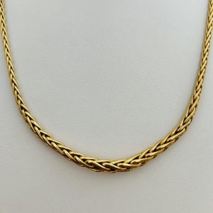 Collier maille palmier or jaune 18K