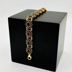 bracelet or jaune 18K et Grenats