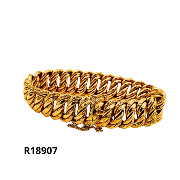 bracelet en or d'occasion -maille américaine-18K